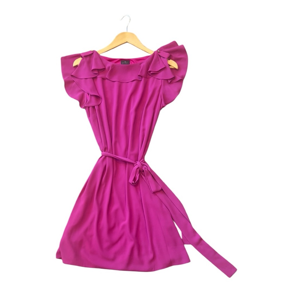 Chic Magenta Ruffle Dress